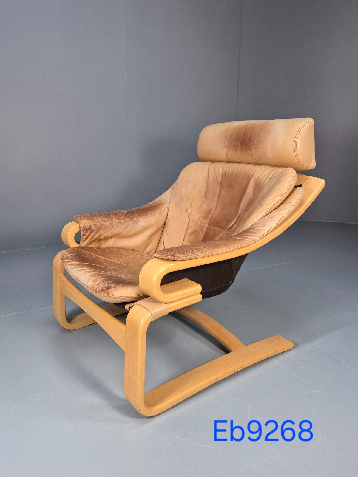 Vintage Danish Skippers Bentwood and Leather Apollo Lounge Chair EB9268 MBEN - UKDK FURNITURE