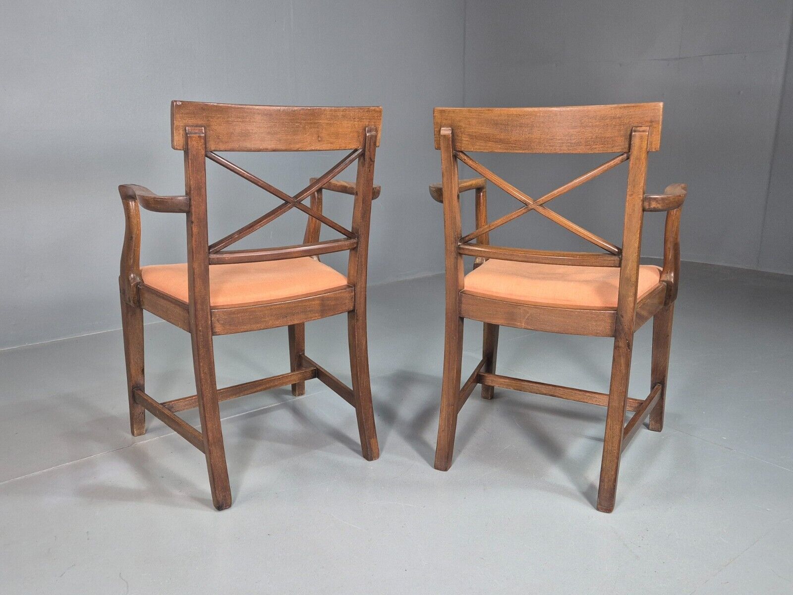 2 Vintage Desk Chairs Beech Frame Early Twentieth Century EB7823 VDIN - UKDK FURNITURE
