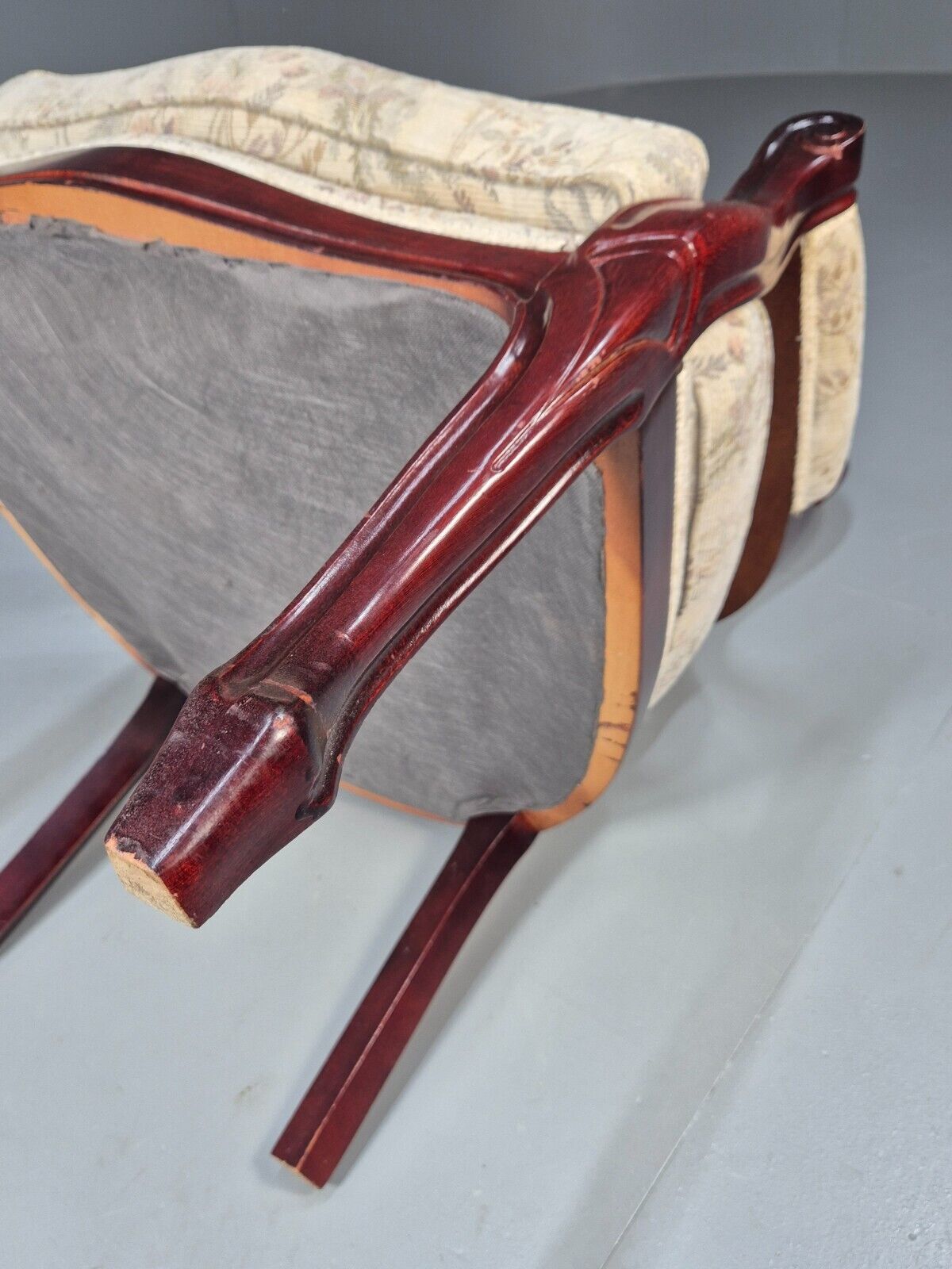 Vintrage Danish Lounge Chair Floral Cotton Antique French Style EB8927 VCLO - UKDK FURNITURE