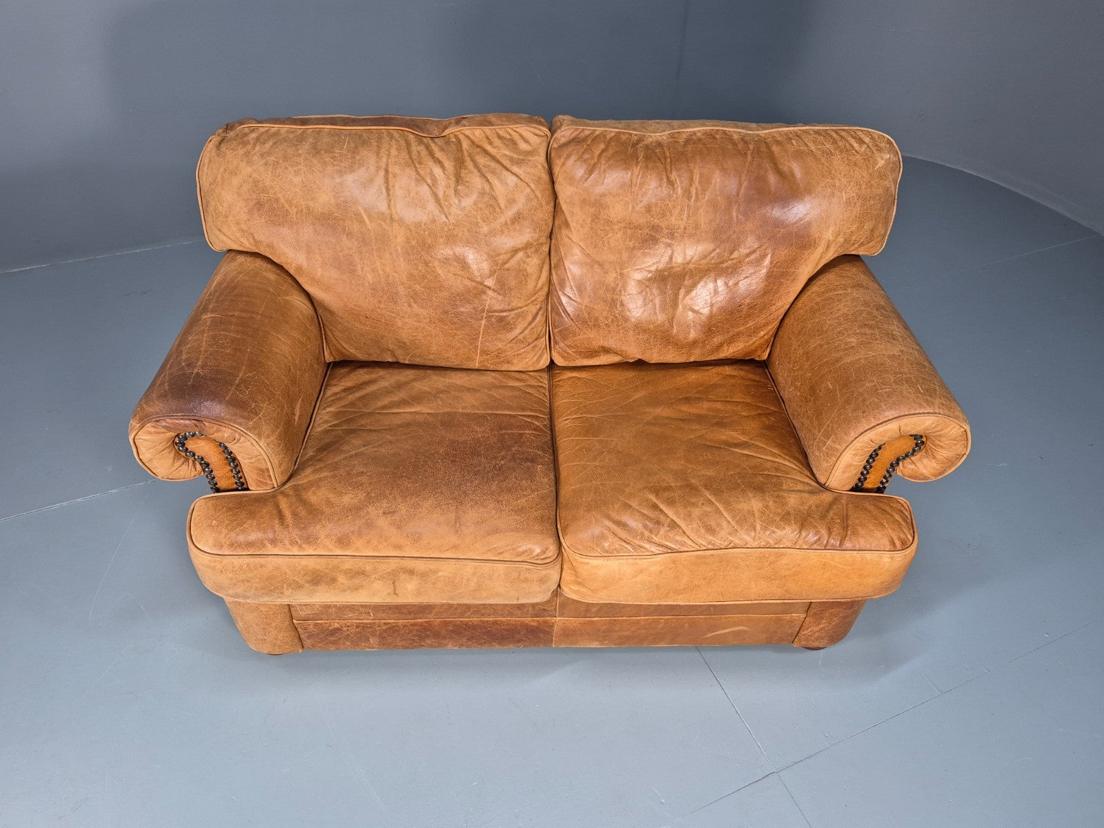 Leather Two Seat Cottage Settee Vintage Danish Quality 1990s  EB10637 M2SS3