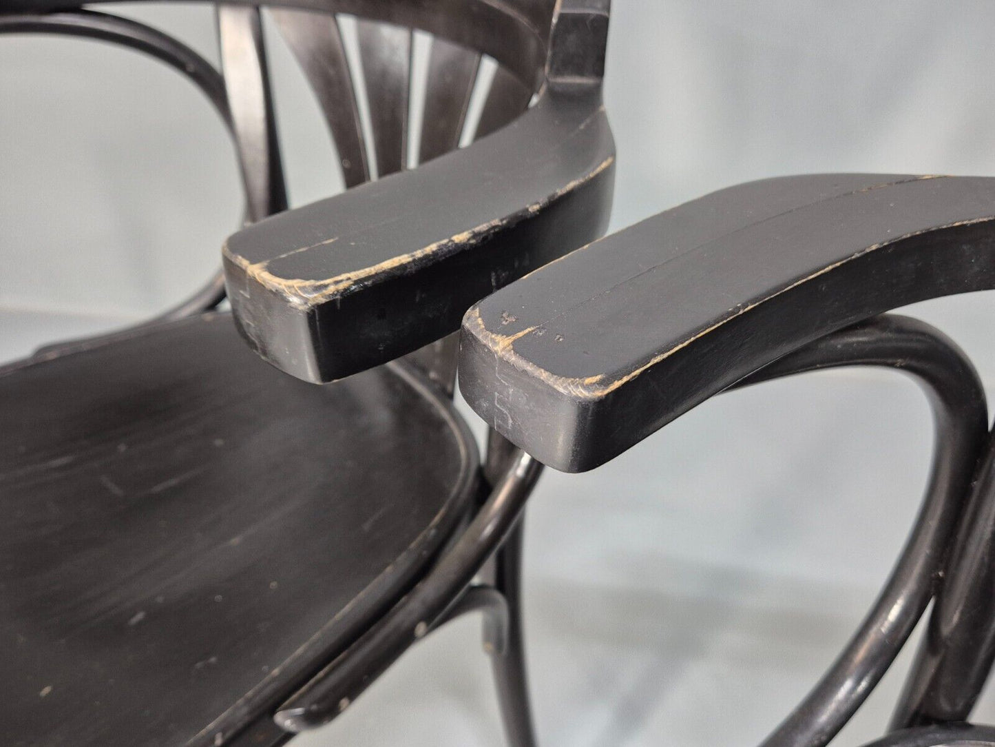 4 Vintage Bistro Chairs Black Thonet Style Czech Built Retro EB8859 VDIN - UKDK FURNITURE