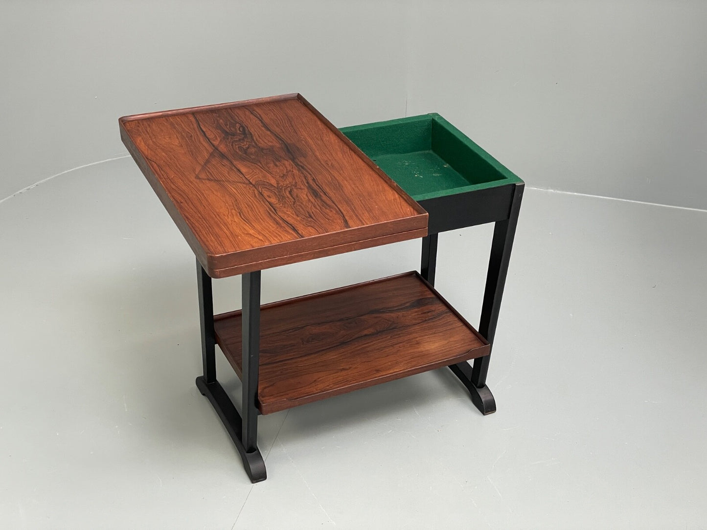 Vintage Danish Card Table Extending Top Felt Lined Mid Century 1960s EB9756 MWOO - UKDK FURNITURE