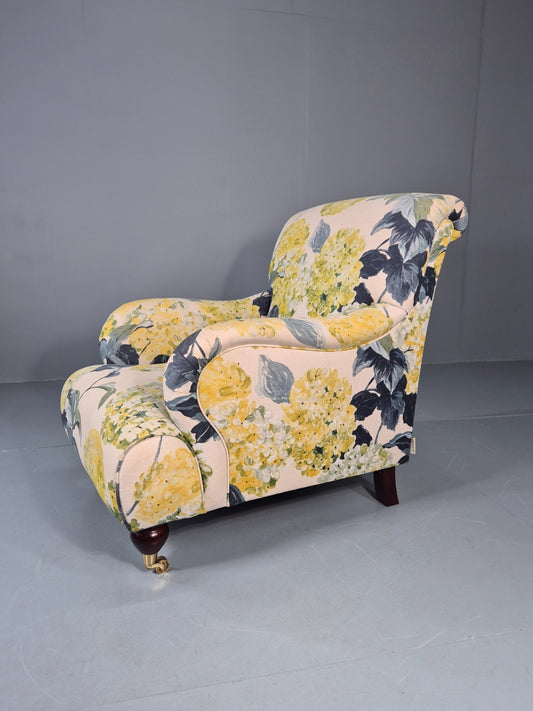 Vintage Floral Lounge Chair Howard and Sons Style Sofa Workshop EB11228 VCLO1