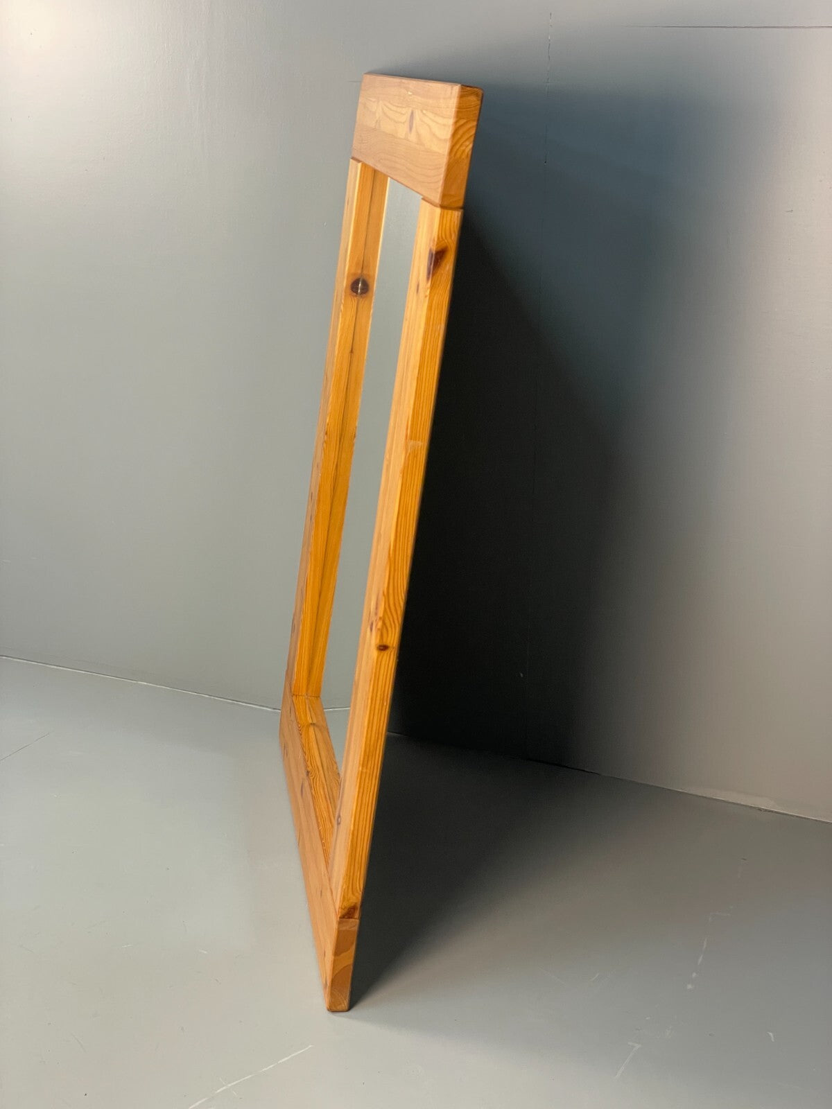 Vintage Danish Large Solid Pine Rectangular Mirror EB8411 MWOO - UKDK FURNITURE