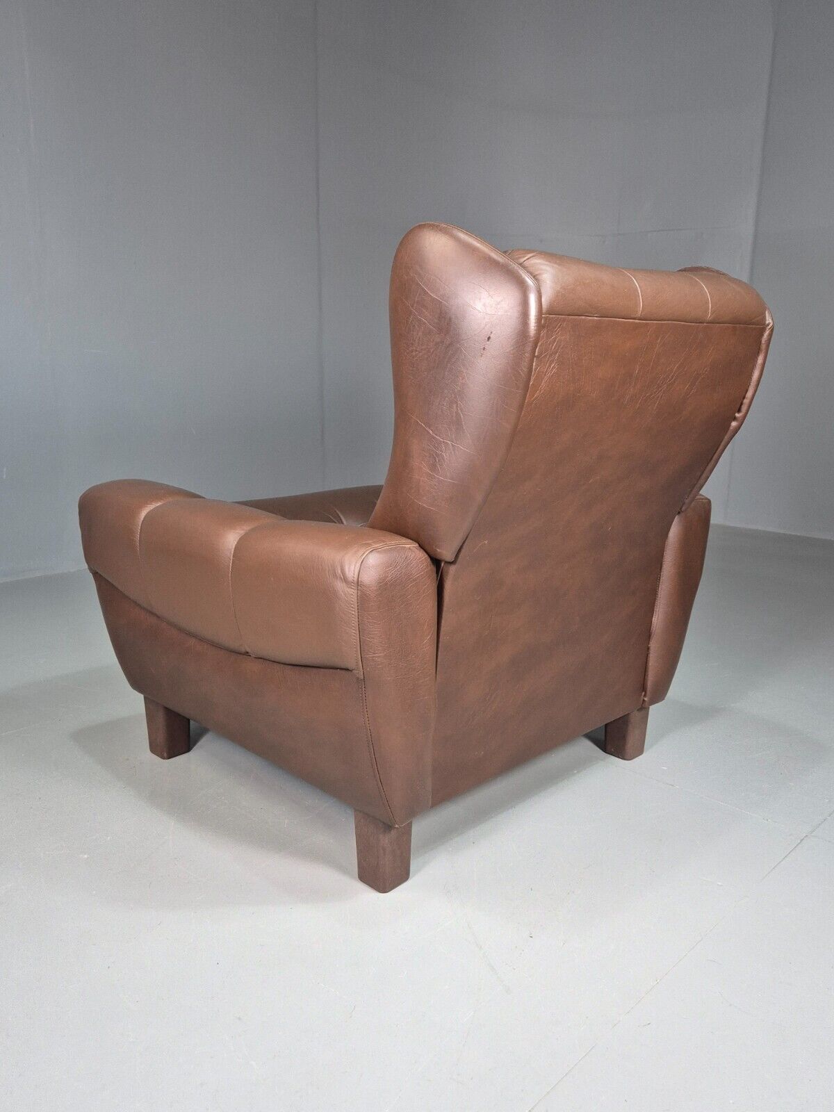 Vintage Danish Lounge Chair Brown LeatherWingback 1970s Retro MCM EB7815 MNOR - UKDK FURNITURE