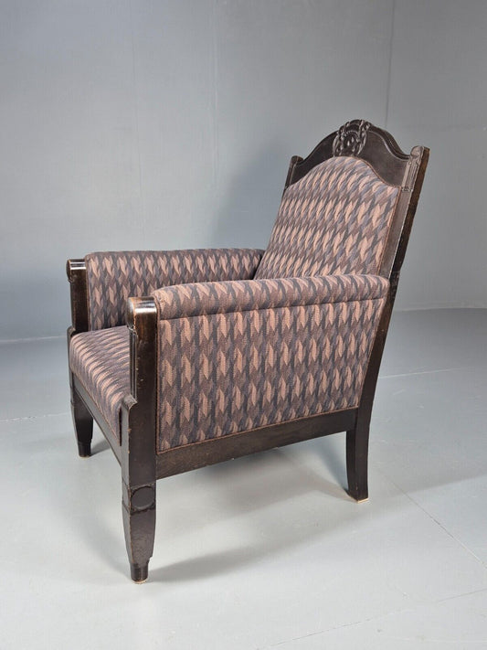 Vintage Danish Lounge Chair Purple Hue Oak Frame Empire Antique EB8920 VCLO - UKDK FURNITURE