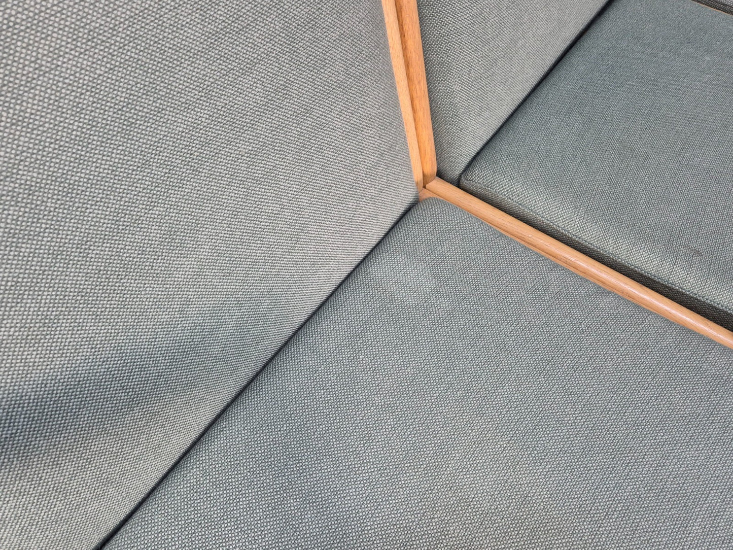 Green Wool and Oak Vintage Danish Sofa 1970s Modern Design Retro EB9263 M3SS - UKDK FURNITURE