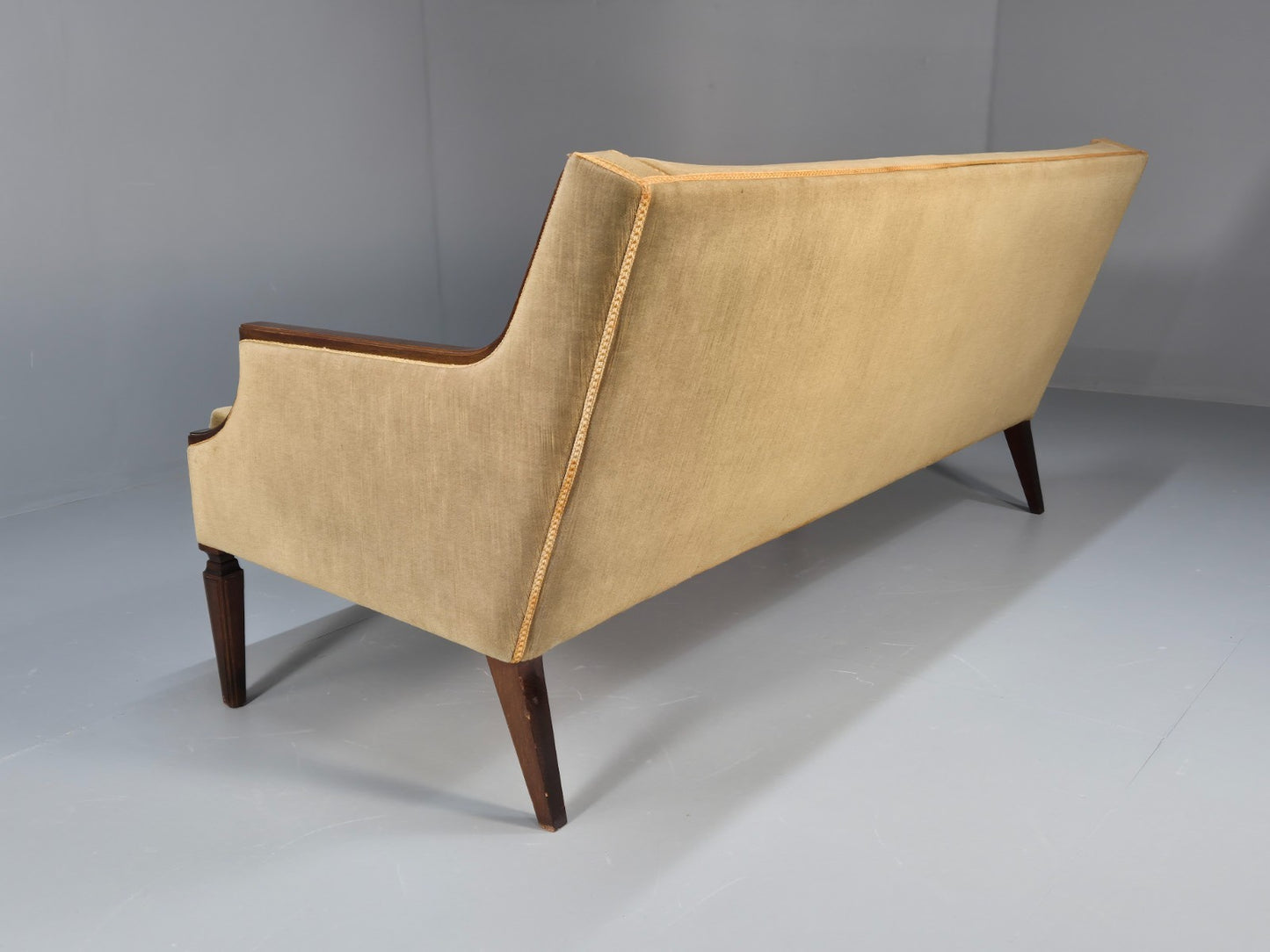 Antique Danish Empire Style Sofa Mahogany and Green velour EB9662 V3SS - UKDK FURNITURE