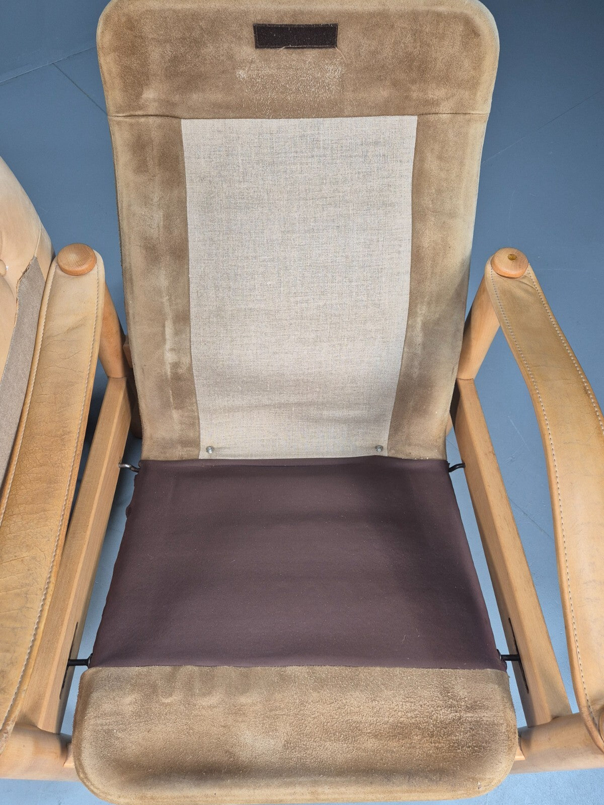 Vintage Nubuck Leather Lounge Chair Ebbe Gehl Danish Mid Century EB9301 MNOR - UKDK FURNITURE