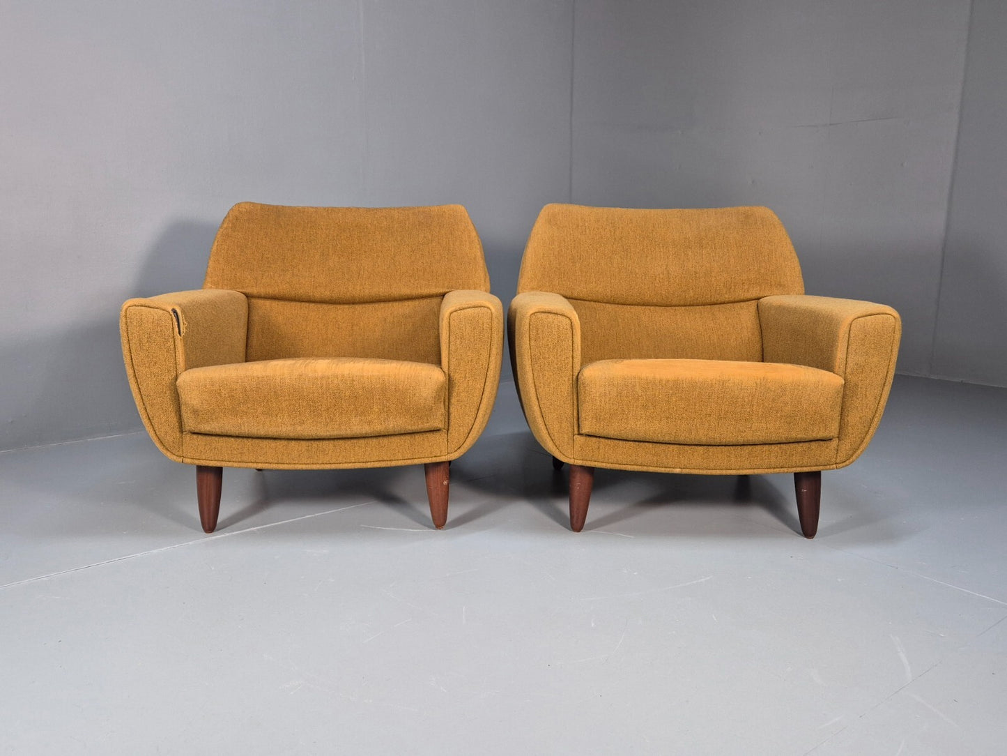 2 Vintage Danish 1960s Lounge Chairs Thams Reupholstery 1960s MCM EB9561 MNOR - UKDK FURNITURE
