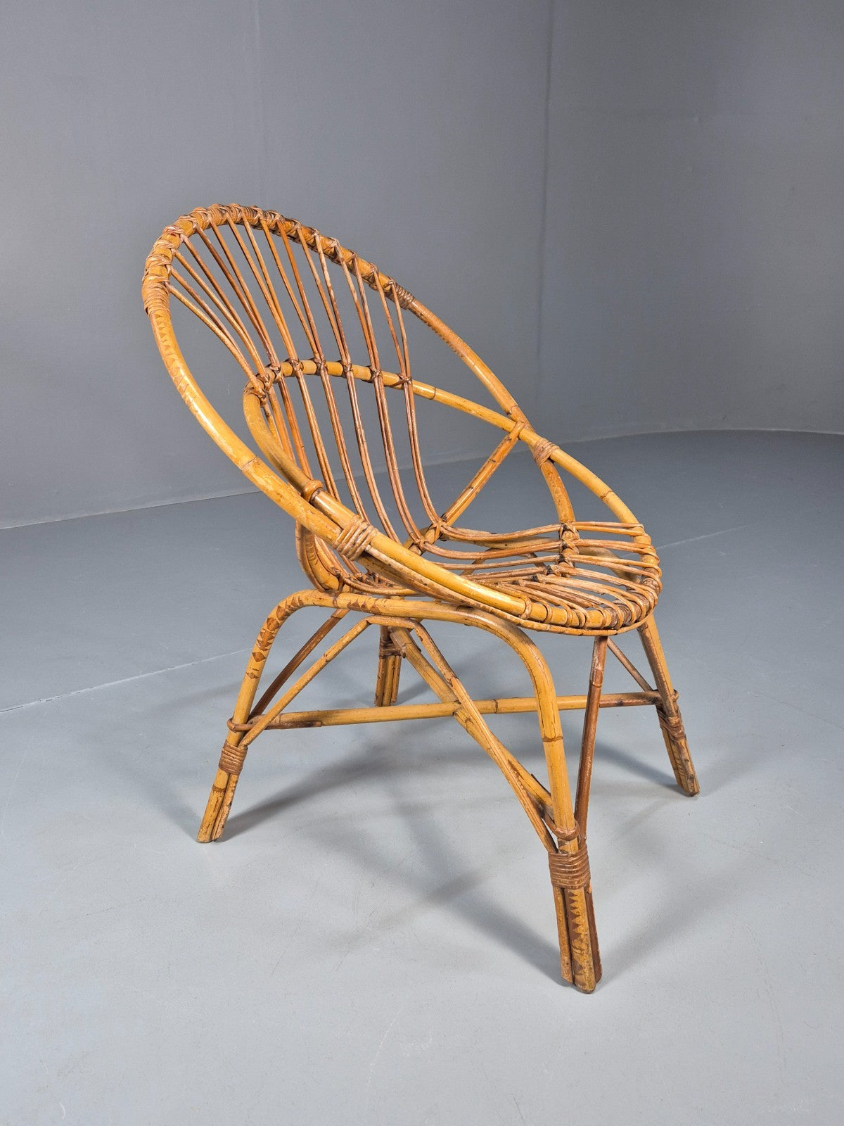 1950s Cane Work Circle Chair  Original Condition Retro EB10643 VBER3