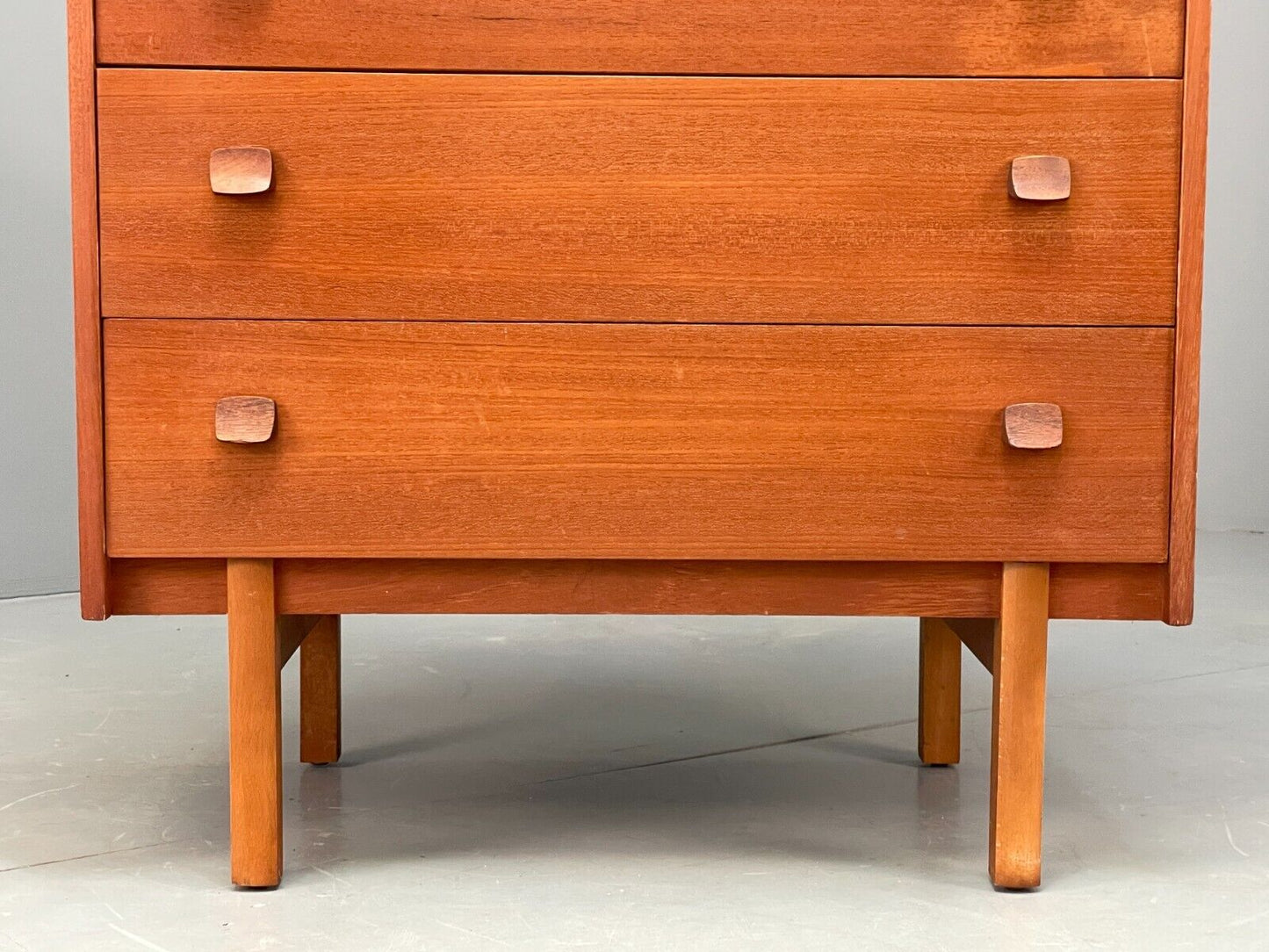 Vintage Teak Chest Of Drawers By Symbol Retro Handles EB9120 MWOO - UKDK FURNITURE