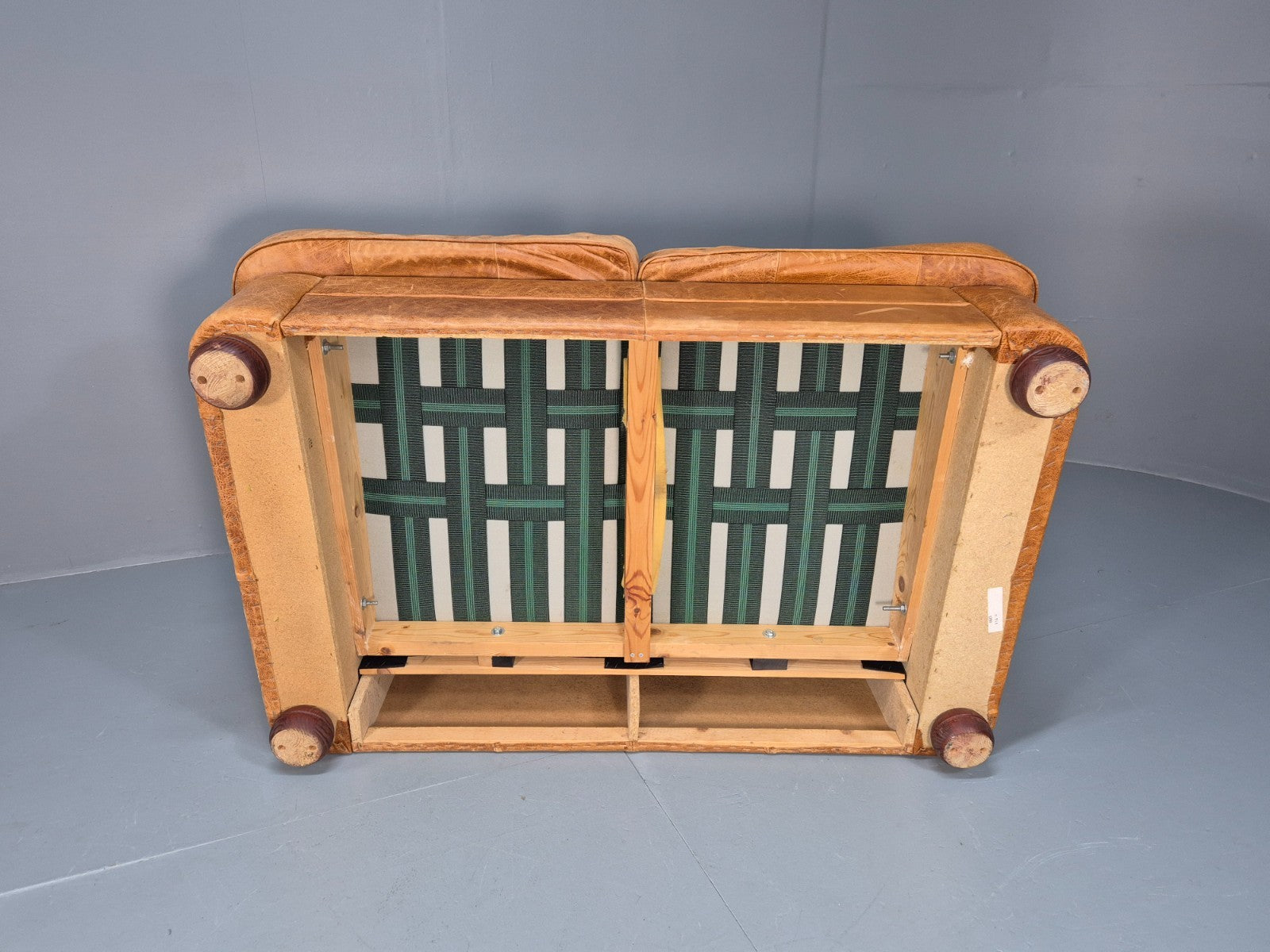 Leather Two Seat Cottage Settee Vintage Danish Quality 1990s  EB10637 M2SS6