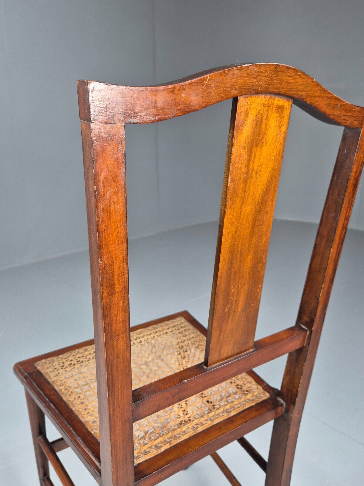 Vintage Dining Chair Rattan Mahogany Pad Feet Antique EB9150 VDIN - UKDK FURNITURE