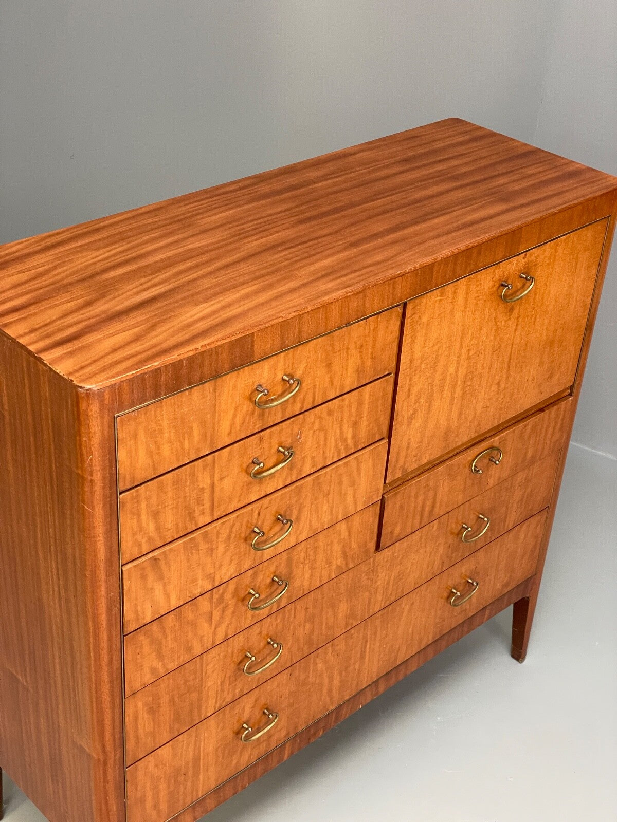 Vintage 1950s Chest Of Drawers Jewelery Display Brass Mahogany EB9761 MWOO - UKDK FURNITURE