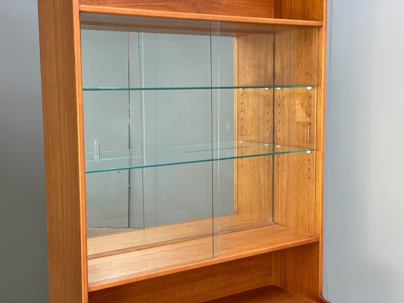 Vintage Teak Wall Unit By Gibbs Furniture 1970s Glazed EB9715 MWOO - UKDK FURNITURE