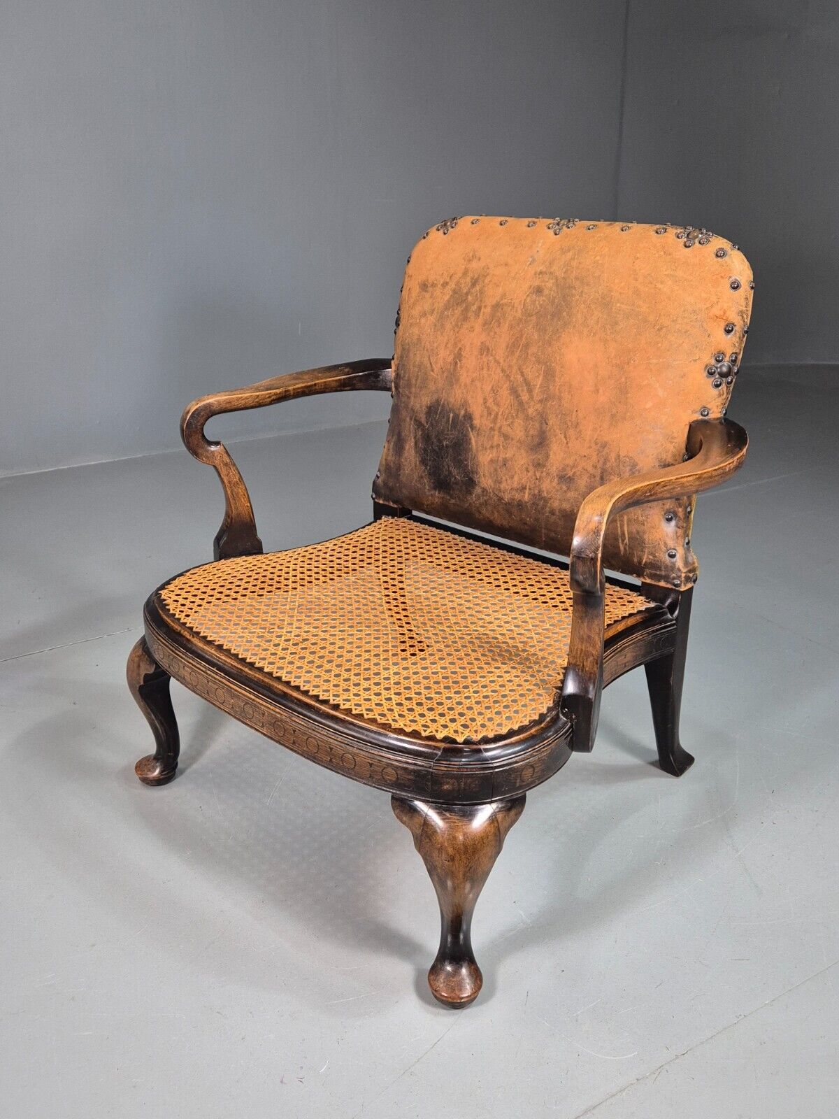 Vintage Lounge Chair Beech Frame Bergere Seat Antique Early 20th EB7640 VCLO - UKDK FURNITURE