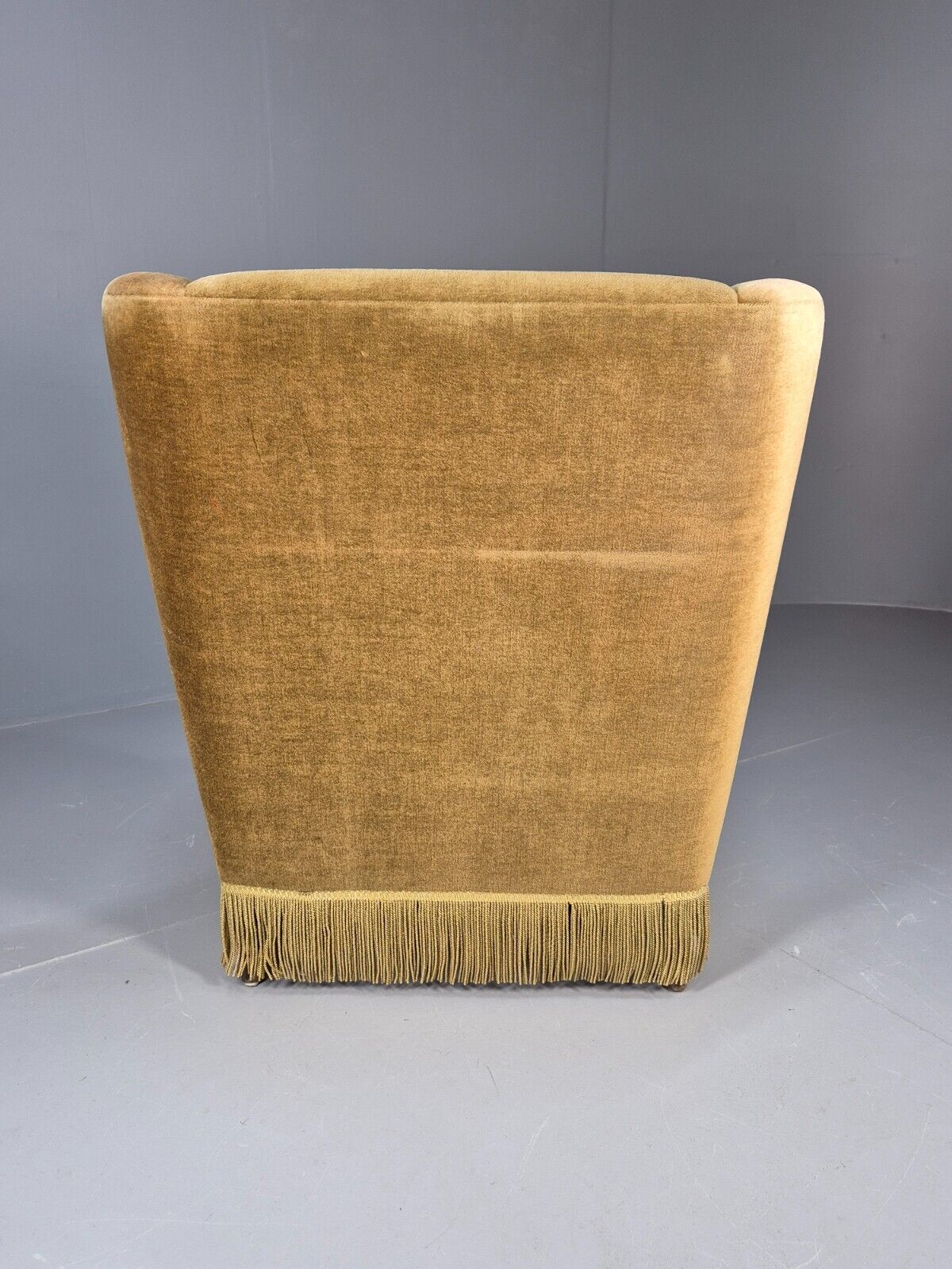 Vintage Danish Mid Century Lounge Chair Green Velour and Tassels MCM EB9041 MNOR - UKDK FURNITURE