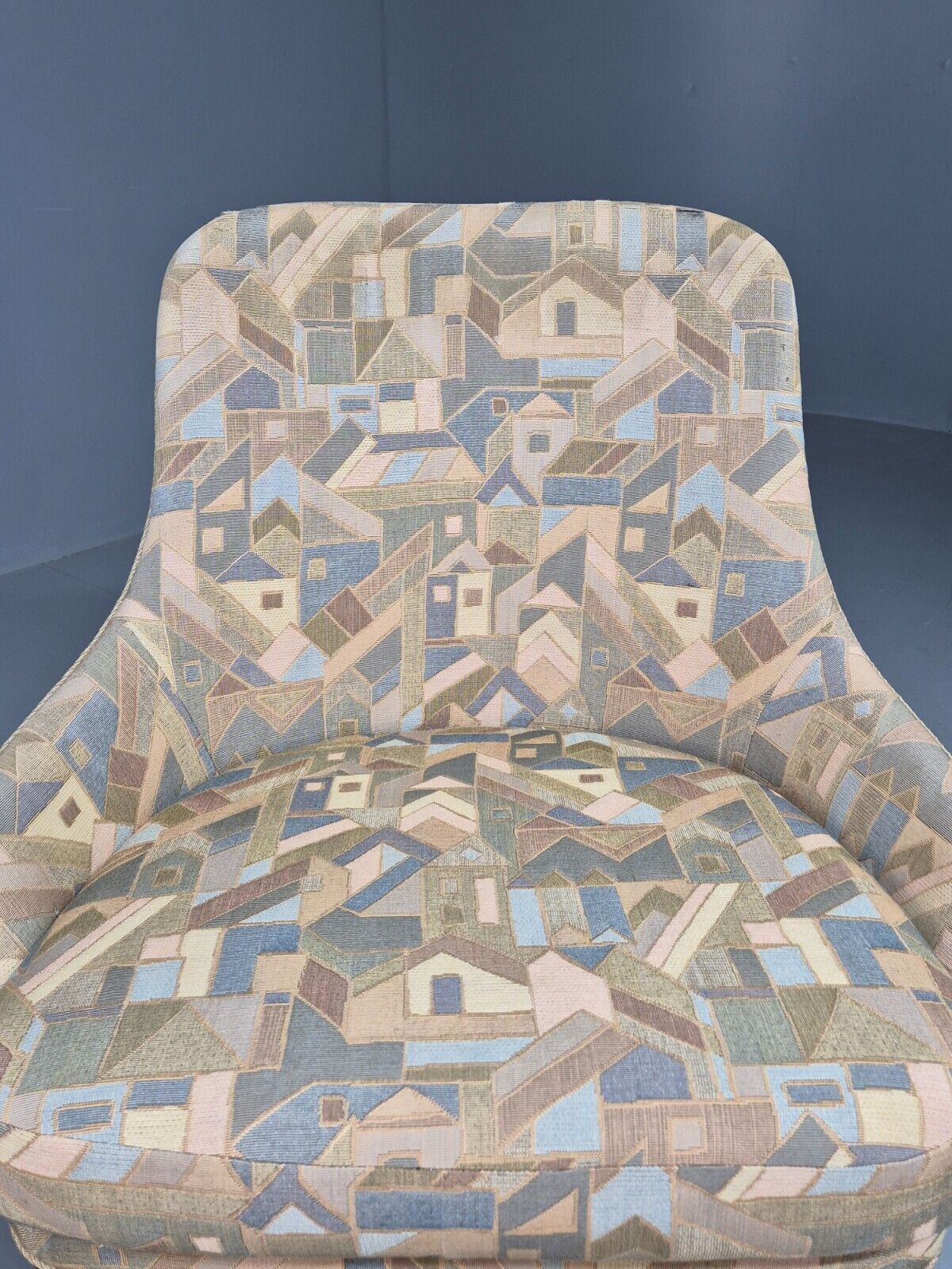 Vintage Danish Lounge Chair Multi Coloured Curved Retro 1950s MCM EB8253 MNOR - UKDK FURNITURE