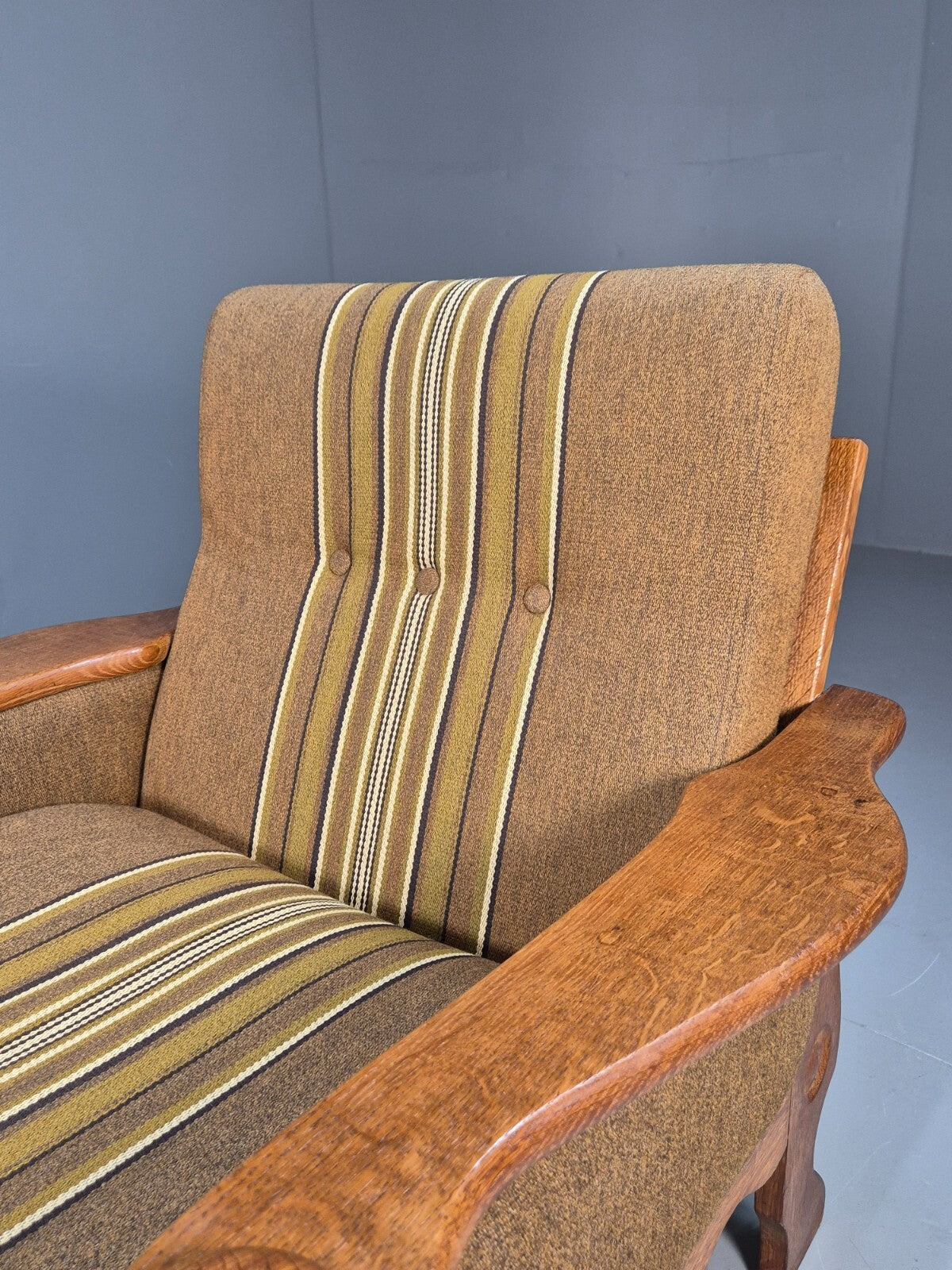 Vintage Kjaernulf Style Lounge Chair Oak and Green 1970s Retro EB9547 MNOR - UKDK FURNITURE