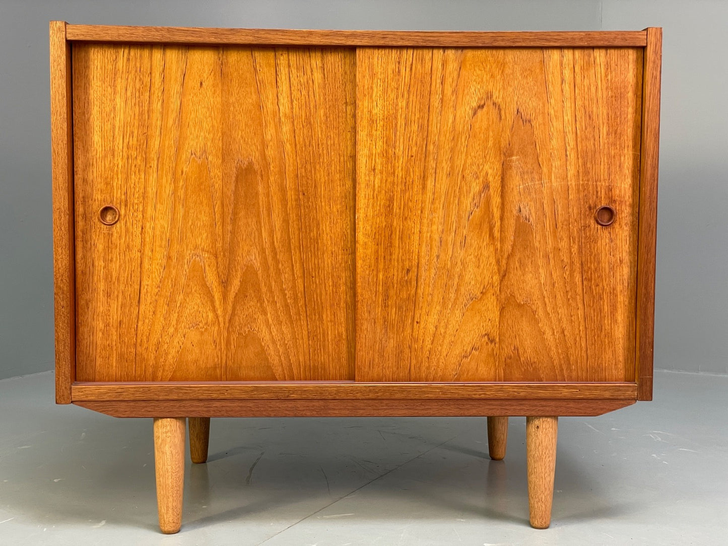 Vintage Danish Teak Cabinet 1970s Retro Sliding Doors Shelf EB9835 MWOO - UKDK FURNITURE