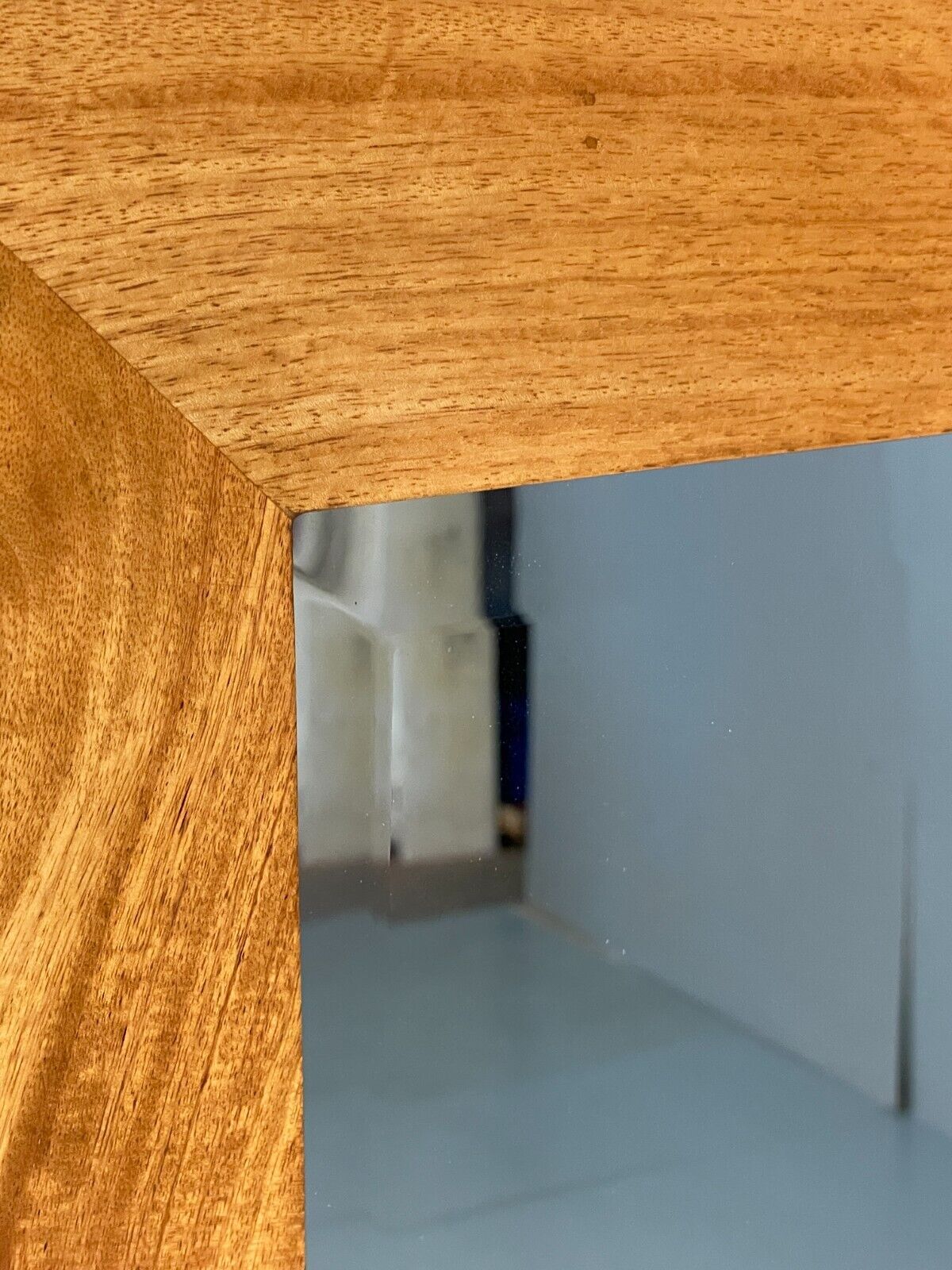 Large Rectangular Wall Mirror In A Satin Birch Wood EB8390 MWOO - UKDK FURNITURE