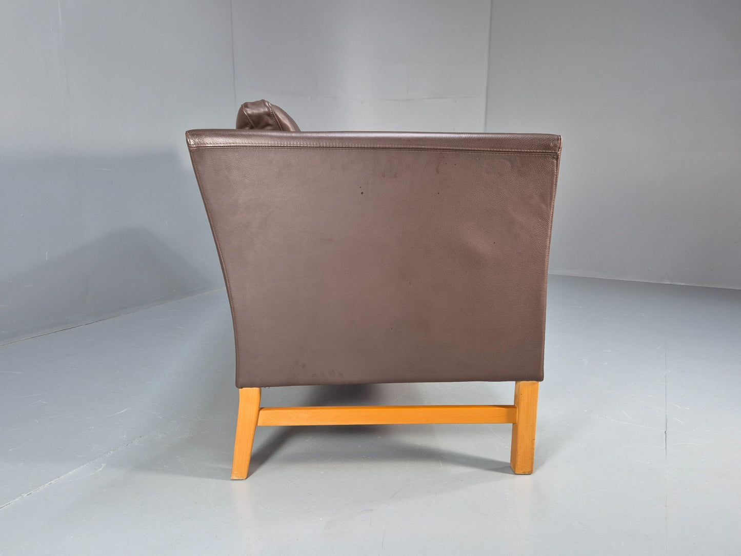 Mid Century Two Seater Sofa Vintage Danish Brown Leather Retro 1970 EB10094 M2SS10