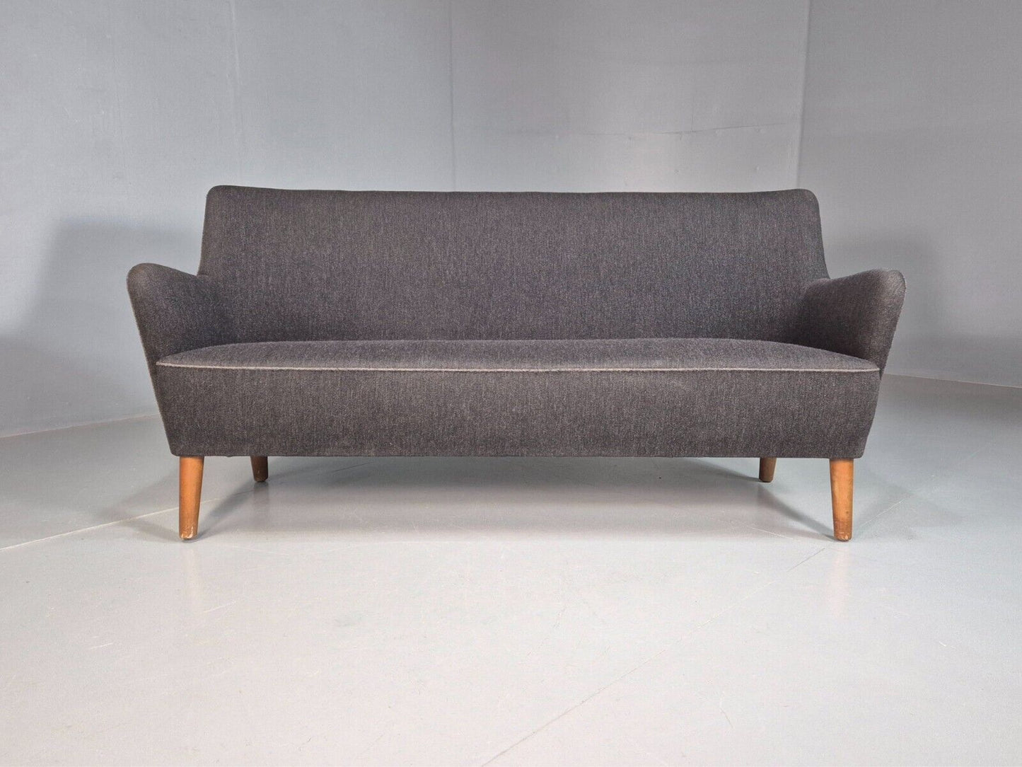 Vintage Danish 2 seat Sofa Dark Grey Mid Century Modern Retro 1950s EB8318 MNOR - UKDK FURNITURE