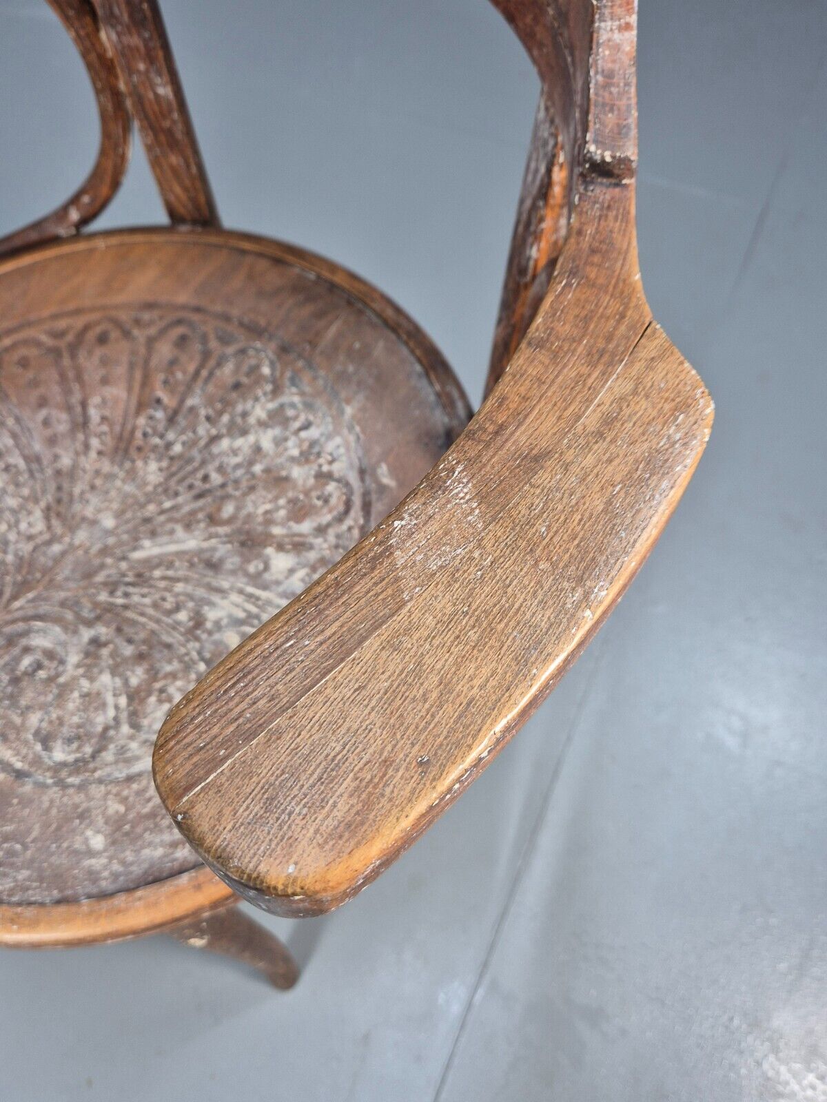Vintage Bentwood Elbow Chair Bistro Thonet Style 1930s Antique EB8879 VDIN - UKDK FURNITURE