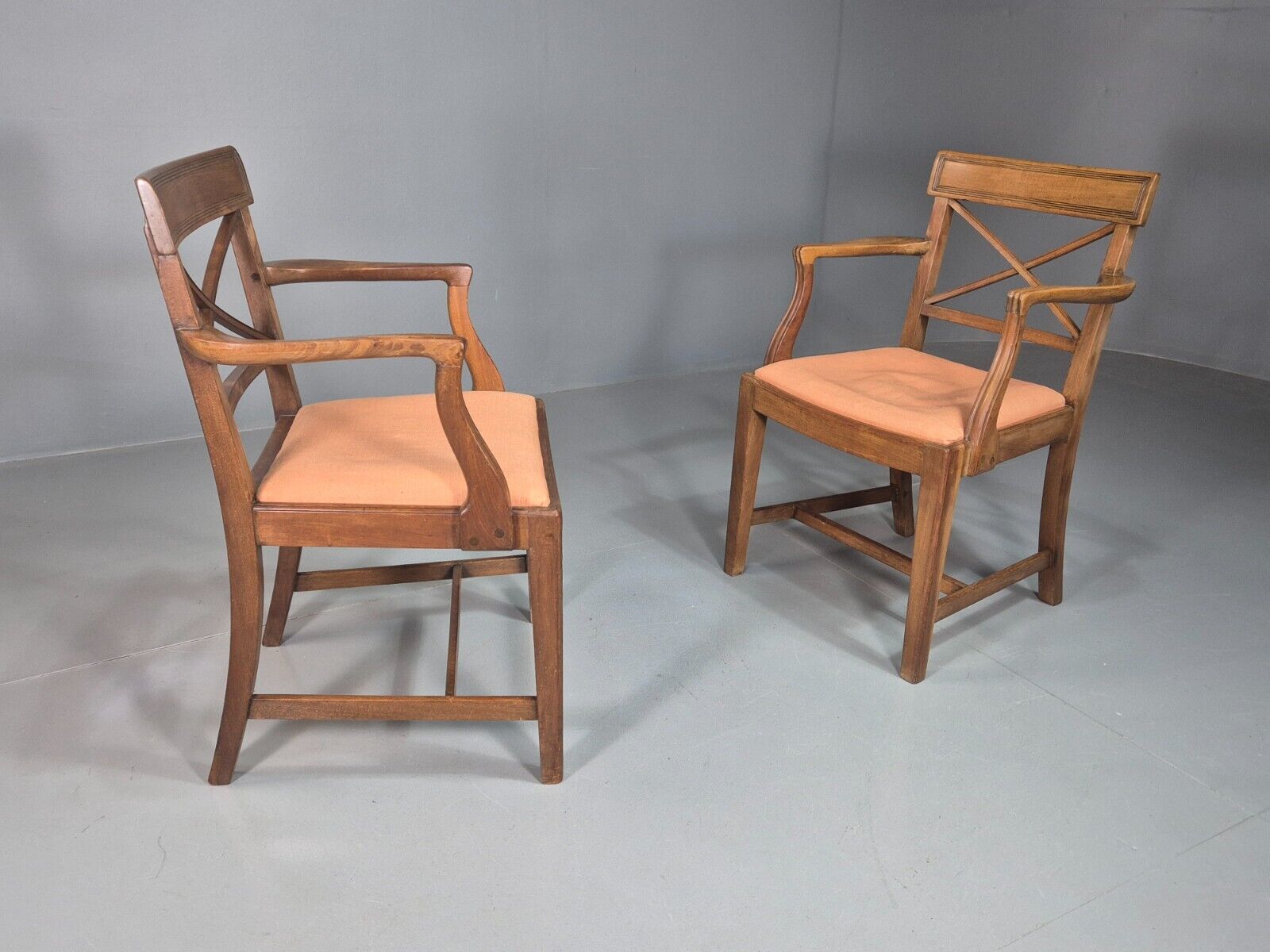 2 Vintage Desk Chairs Beech Frame Early Twentieth Century EB7823 VDIN - UKDK FURNITURE