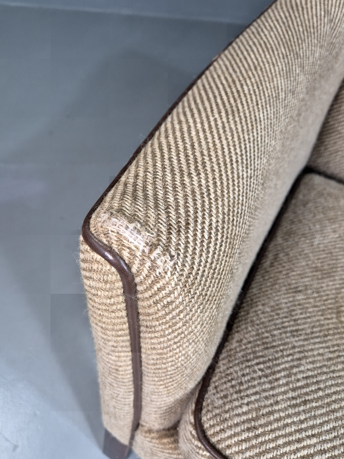 Vintage Danish Lounge Chair Brown Cream Wool 1980s Retro MCM EB7330 MNOR - UKDK FURNITURE