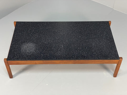 Vintage Teak Coffee Table - Guy Rogers 1960s Black Laminate Top EB10955 MWOO1