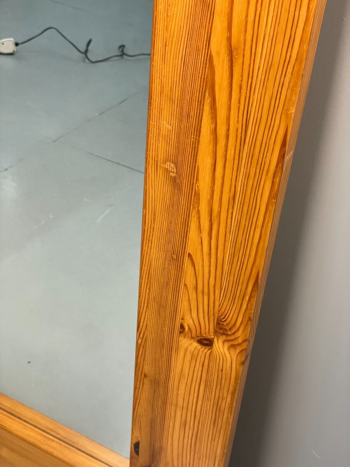 Vintage Danish Large Solid Pine Rectangular Mirror EB8411 MWOO - UKDK FURNITURE