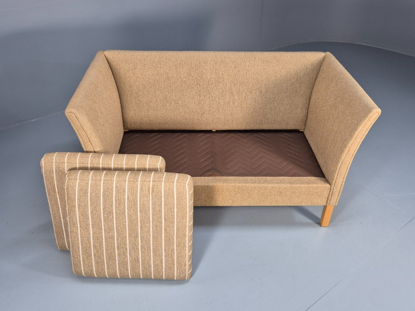 Vintage Danish 2 Seat Sofa Mid Century Beige Wool 1970s Retro EB9641 M2SS - UKDK FURNITURE