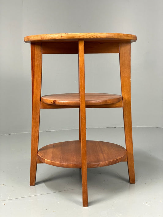 Vintage IKEA Side Table Olsvik Pine Round Three Tiered EB11184 MWOO1