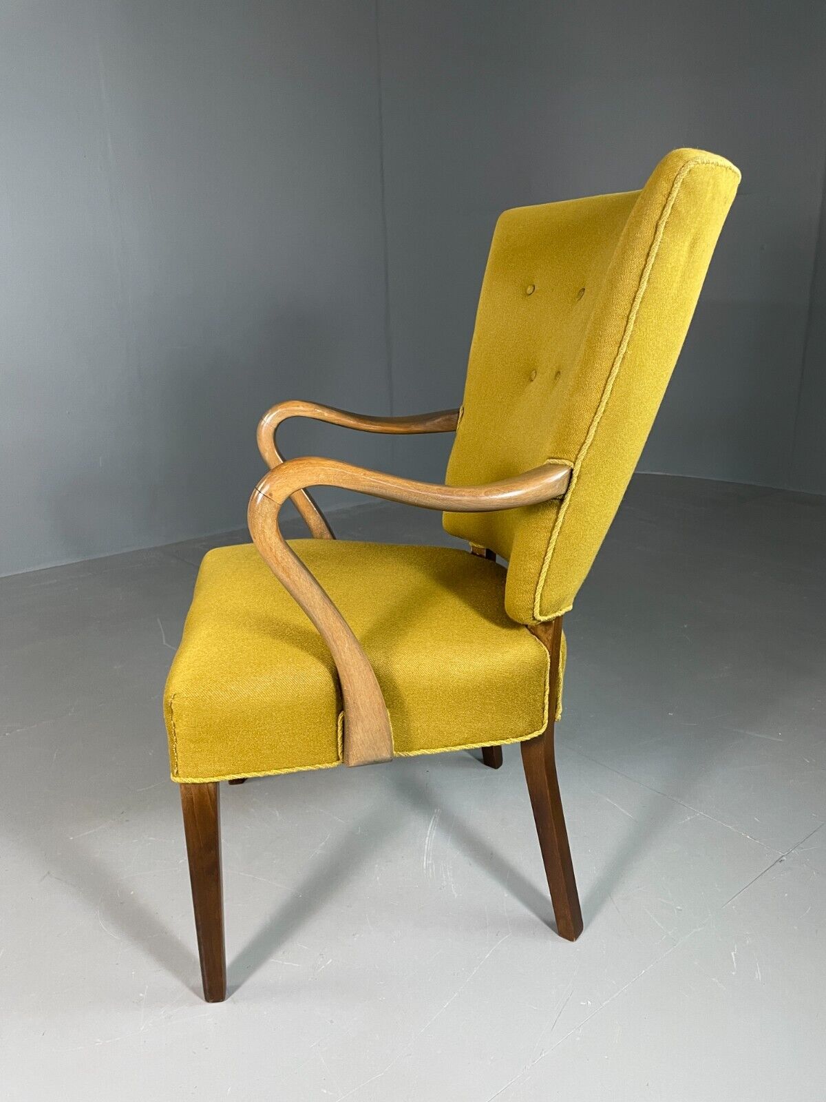 Vintage Danish Elbow Chair Green Beech Frame Retro MCM EB6756 MNOR - UKDK FURNITURE