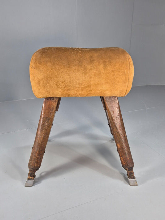 Vintage Pommel Horse 1950s Suede Pine Industrial Retro EB8863 VWOO - UKDK FURNITURE