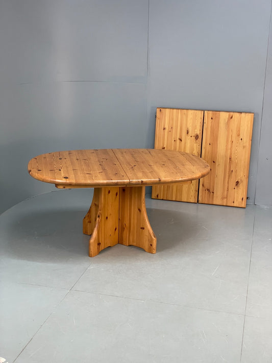 Chunky Pine Dining Table Extending Vintage Danish Retro 1990s EB10858 MWOO1
