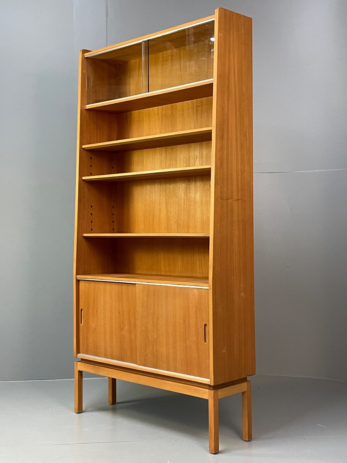 Vintage Cherry Wall Unit Bookcase By Minty Mid Century 1960s EB9722 MWOO - UKDK FURNITURE