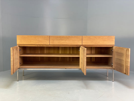 Modern Solid Oak Sideboard Ligna By Ethnicraft Steel Base EB9836 MWOO - UKDK FURNITURE