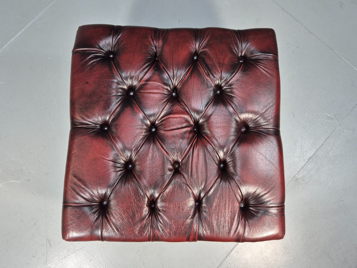 Vintage Oxblood Chesterfield Footstool Danish Retro Antique Style EB9665 MFOO - UKDK FURNITURE