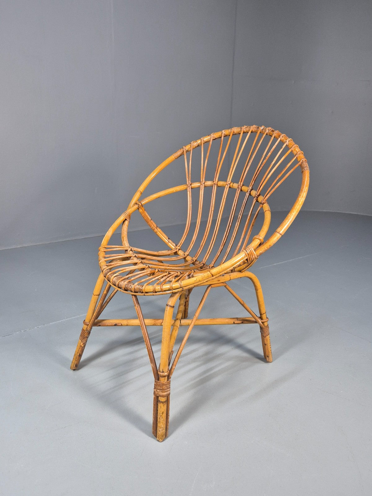 1950s Cane Work Circle Chair  Original Condition Retro EB10643 VBER0