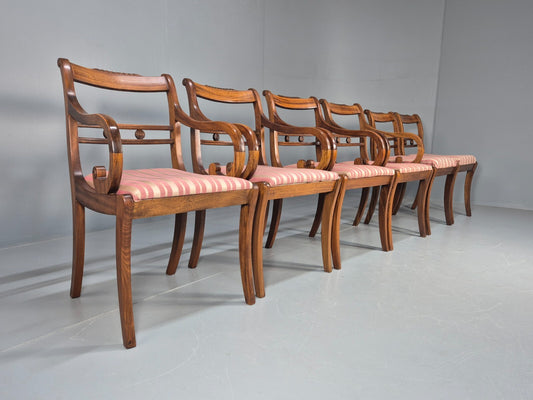 6 Vintage Reproduction Regency Mahogany Dining Chairs 4 plus 2 EB9412 MDIN - UKDK FURNITURE