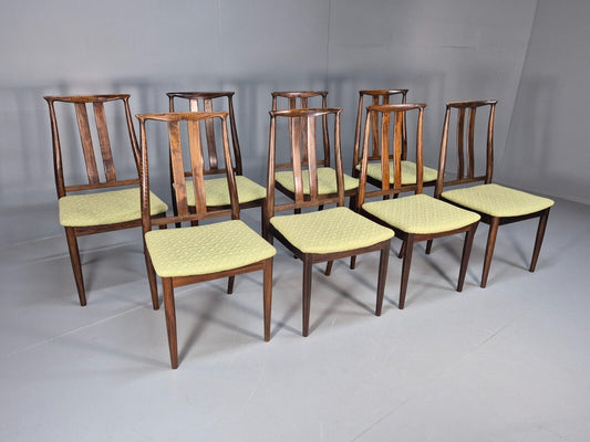 8 Vintage Danish Design Dining Chairs High back Hardwood Green 1970s EB9143 MDIN - UKDK FURNITURE