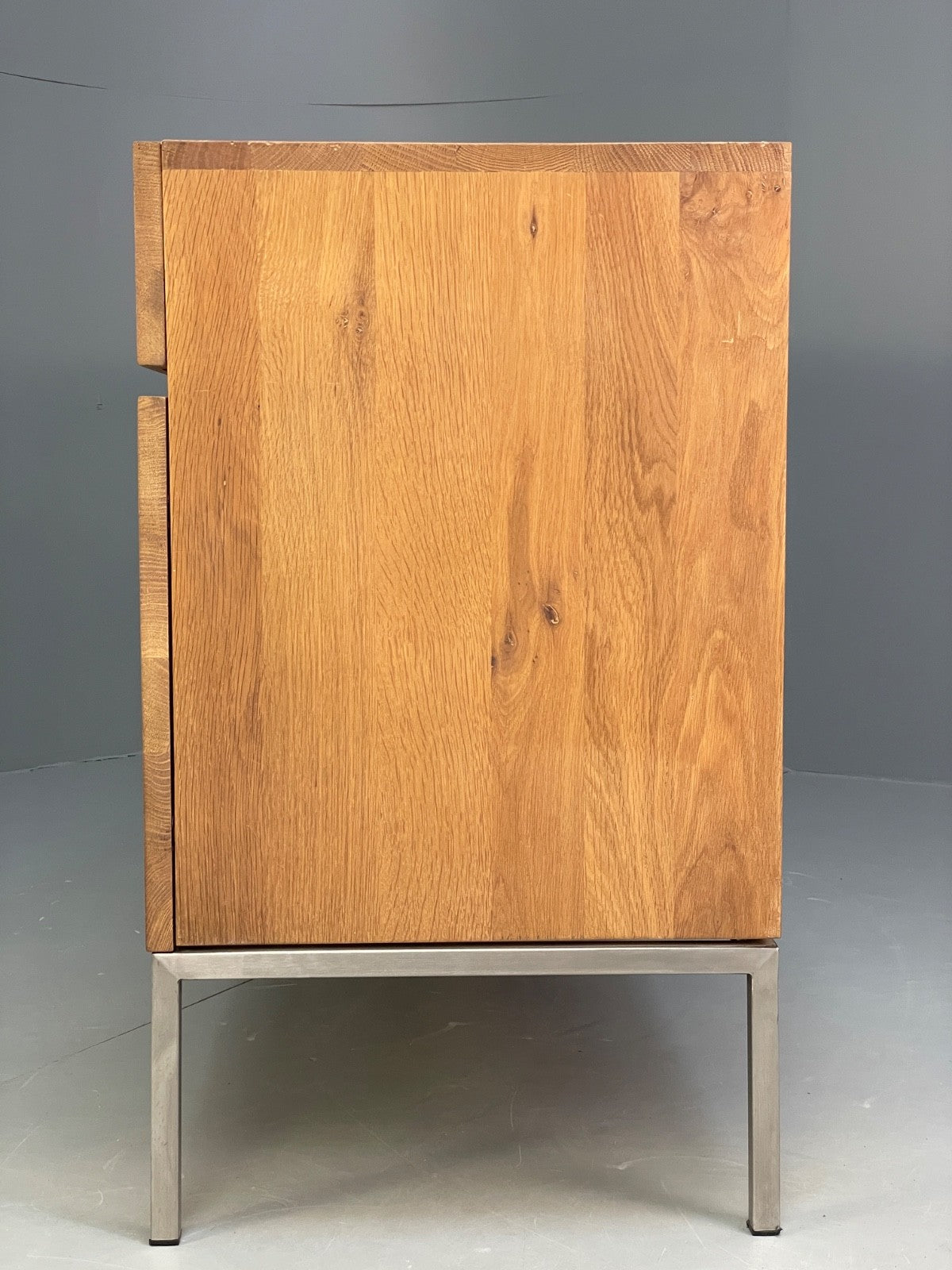 Modern Solid Oak Sideboard Ligna By Ethnicraft Steel Base EB9836 MWOO - UKDK FURNITURE