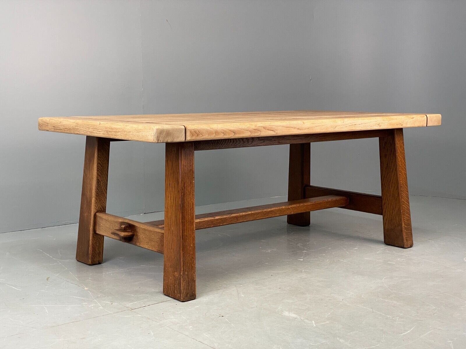 Vintage Scandinavian Large Oak Coffee Table Arts & Crafts Style EB7839 MWOO - UKDK FURNITURE