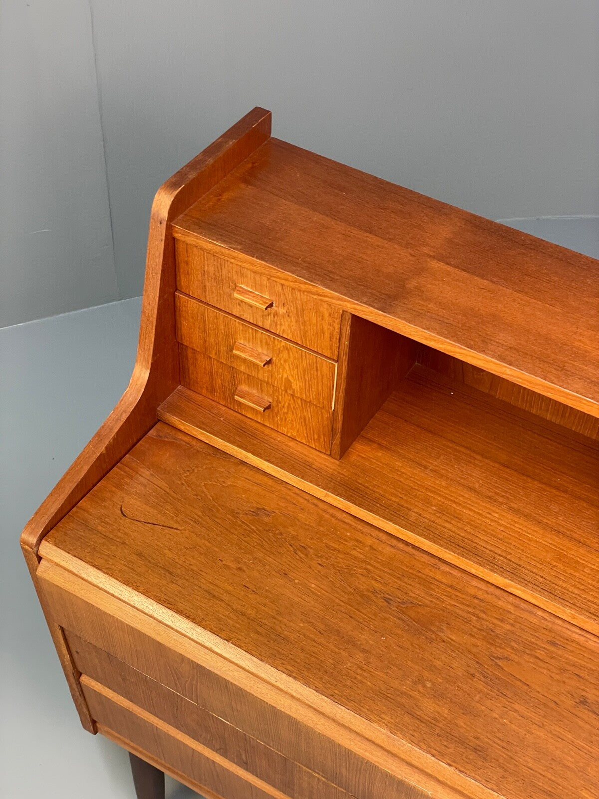 Vintage Teak Writing Desk Danish Mid Century Drawers Bureau EB8809 MWOO - UKDK FURNITURE