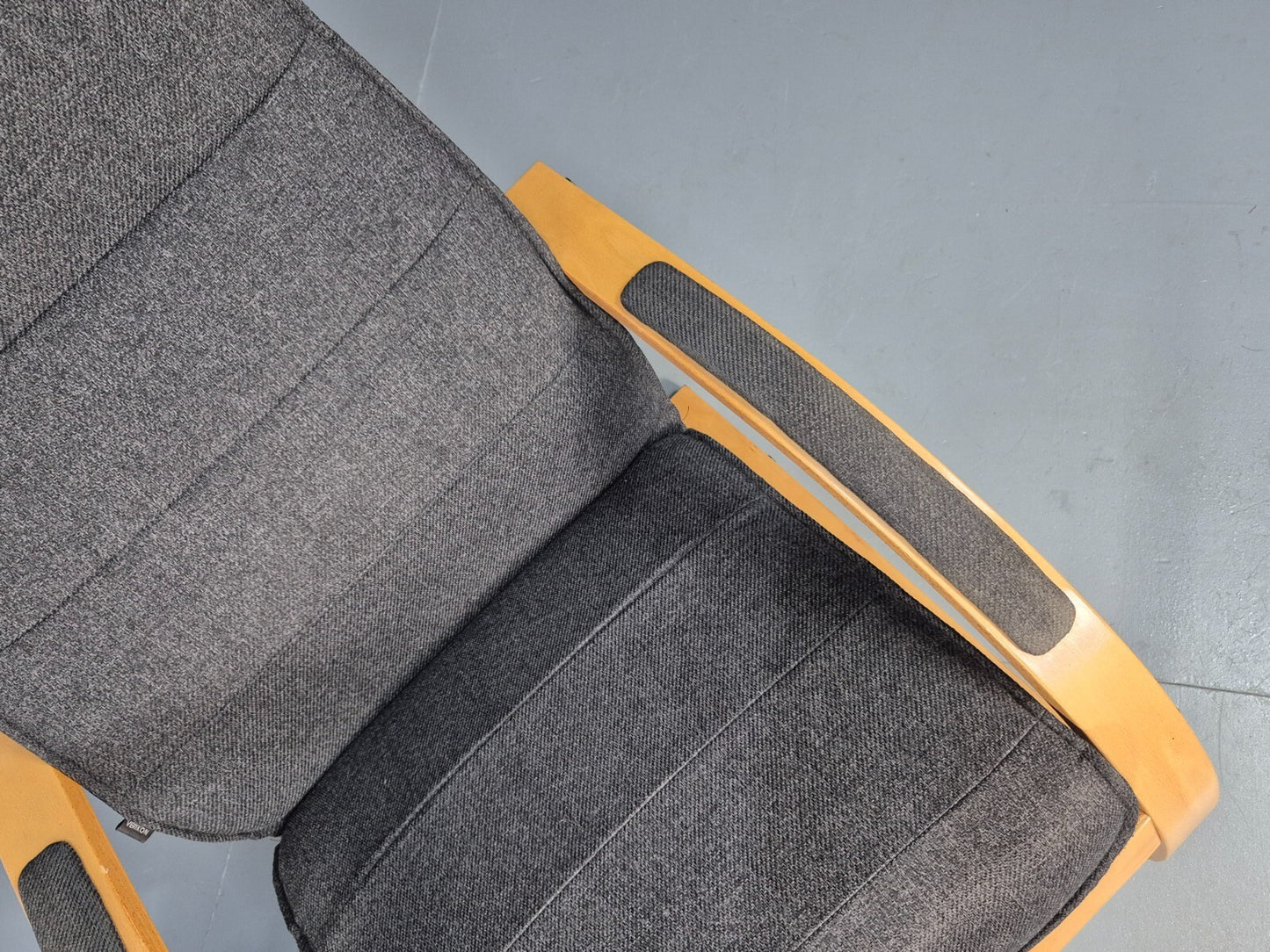 Vintage Danish Bentwood Chair and Footstool Verikon Grey Wool Retro EB9686 MBEN - UKDK FURNITURE