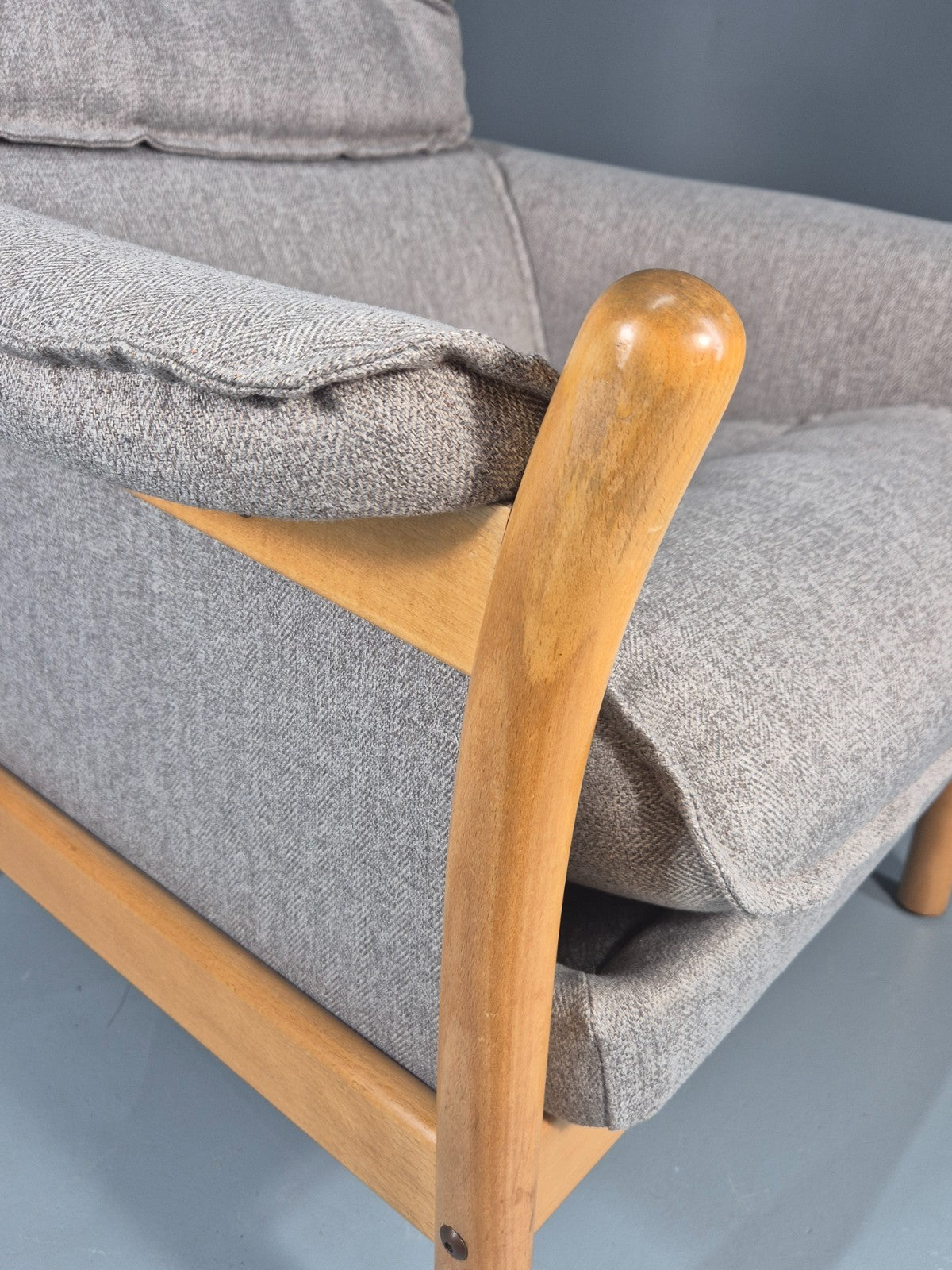 Vintage Lounge Chair Mid Century Danish Beech Frame New Upholstery EB11314 MNOR20