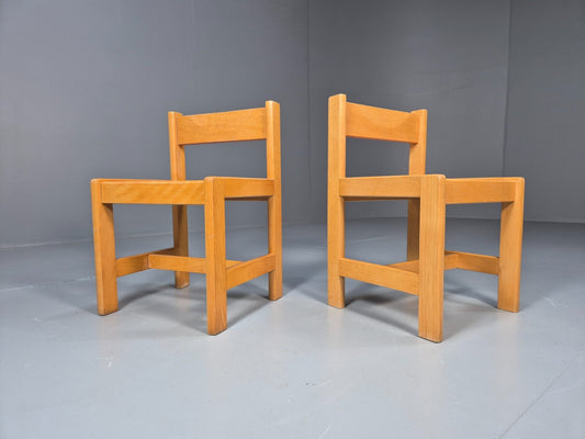 2 Vintage Danish Nursery School Chairs Beech 1970s Retro EB9673 MSTA - UKDK FURNITURE